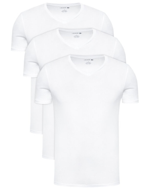 Lacoste Komplet 3 t-shirtów TH3374 Biały Slim Fit
