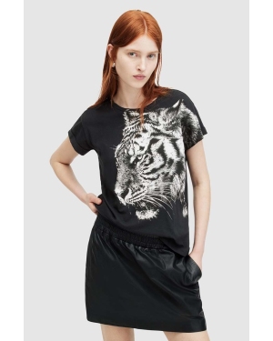 AllSaints t-shirt bawełniany TIGRESS damski kolor czarny