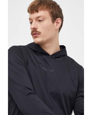 Calvin Klein Performance bluza męska kolor czarny z kapturem z nadrukiem
