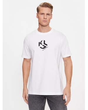 KARL LAGERFELD T-Shirt Klj Regular Monogram Sslv Tee 236D1704 Biały Regular Fit