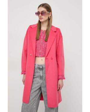 Patrizia Pepe płaszcz wełniany kolor różowy przejściowy 8O0117 A006