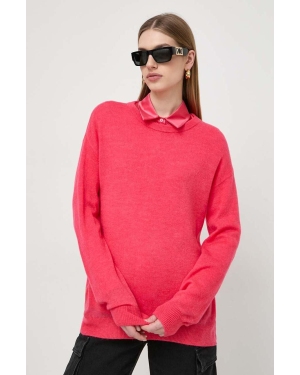 Patrizia Pepe sweter wełniany damski kolor różowy lekki