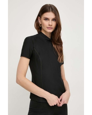Patrizia Pepe t-shirt damski kolor czarny z półgolfem 8M1555 J011