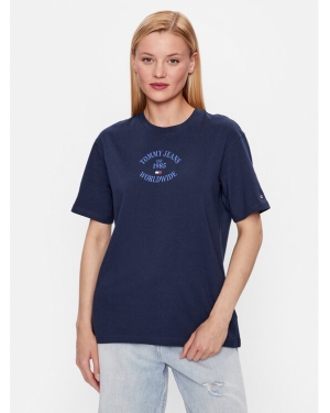Tommy Jeans T-Shirt DW0DW16147 Granatowy Relaxed Fit