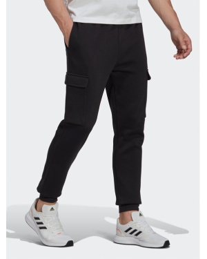 adidas Spodnie dresowe Essentials Fleece Regular Tapered Cargo Joggers HL2226 Czarny Regular Fit