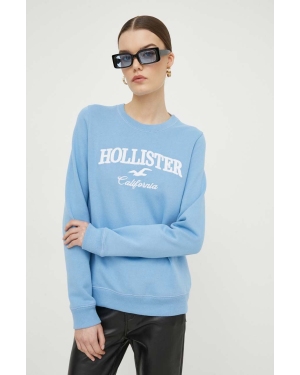 Hollister Co. bluza damska kolor niebieski z aplikacją