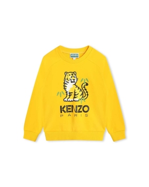 Kenzo Kids bluza bawełniana dziecięca kolor żółty z nadrukiem