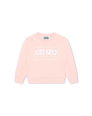 Kenzo Kids bluza bawełniana dziecięca kolor różowy z nadrukiem