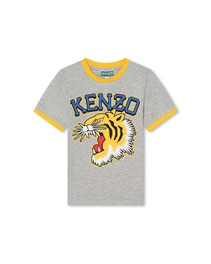 Kenzo Kids t-shirt bawełniany dziecięcy kolor szary z nadrukiem