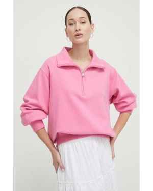 Hollister Co. bluza damska kolor różowy gładka