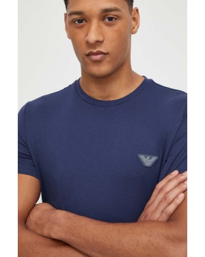 Emporio Armani Underwear t-shirt bawełniany męski kolor granatowy gładki