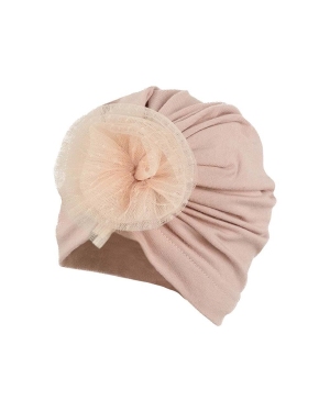 Jamiks czapka dziecięca JULIETTE kolor różowy z cienkiej dzianiny