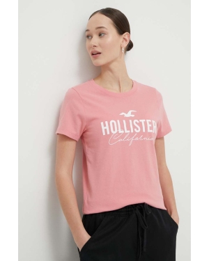 Hollister Co. t-shirt bawełniany damski kolor różowy