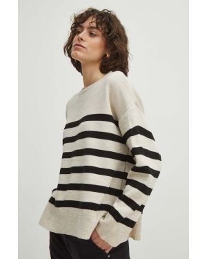 Medicine sweter z domieszką wełny kolor beżowy