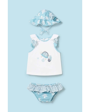 Mayoral Newborn dwuczęściowy strój kąpielowy niemowlęcy kolor turkusowy