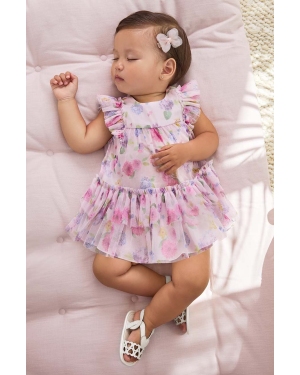 Mayoral Newborn sukienka niemowlęca kolor różowy mini rozkloszowana