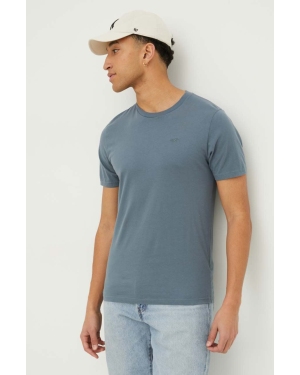 Hollister Co. t-shirt bawełniany męski kolor niebieski gładki