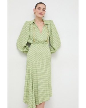 Elisabetta Franchi sukienka kolor zielony maxi rozkloszowana ABS5341E2