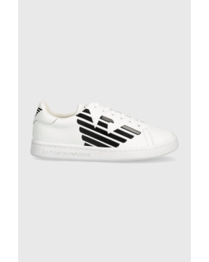 EA7 Emporio Armani sneakersy skórzane dziecięce kolor biały