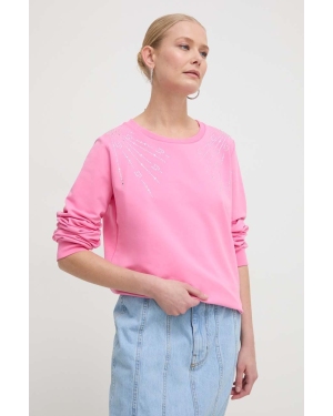 Liu Jo bluza damska kolor różowy z aplikacją
