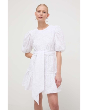 Silvian Heach sukienka bawełniana kolor biały mini rozkloszowana