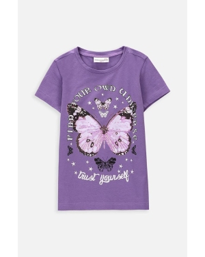 Coccodrillo t-shirt dziecięcy kolor fioletowy