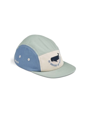 Liewood czapka z daszkiem bawełniana kolor niebieski wzorzysta