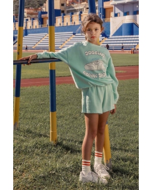 Mini Rodini bluza bawełniana dziecięca Jogging kolor niebieski z nadrukiem