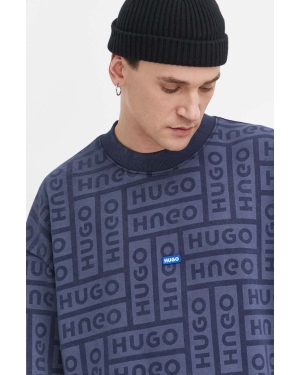 Hugo Blue bluza bawełniana męska kolor granatowy wzorzysta 50510545