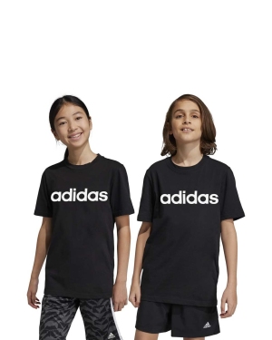 adidas t-shirt bawełniany dziecięcy U LIN kolor czarny z nadrukiem