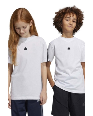 adidas t-shirt bawełniany dziecięcy U FI 3S kolor biały z aplikacją