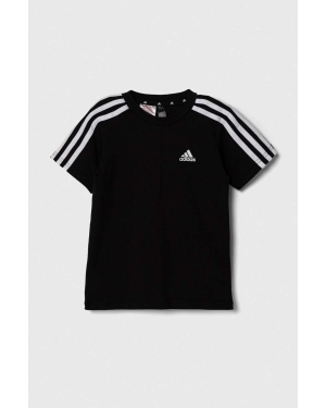 adidas t-shirt bawełniany dziecięcy LK 3S CO kolor czarny gładki