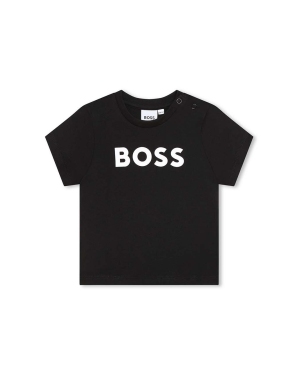 BOSS t-shirt niemowlęcy kolor czarny z nadrukiem