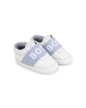 BOSS buty skórzane niemowlęce kolor biały