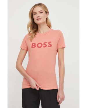 Boss Orange t-shirt bawełniany BOSS ORANGE damski kolor czerwony 50501139