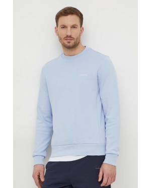Calvin Klein bluza męska kolor niebieski gładka