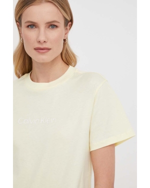 Calvin Klein t-shirt bawełniany damski kolor żółty