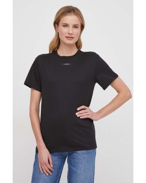 Calvin Klein t-shirt bawełniany damski kolor czarny