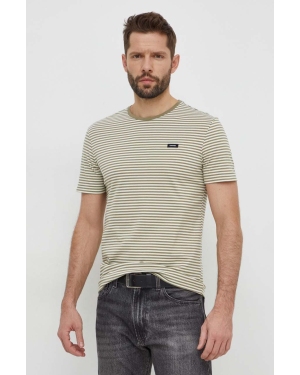 Calvin Klein t-shirt bawełniany męski kolor zielony wzorzysty