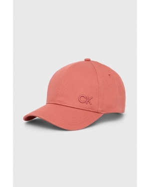 Calvin Klein czapka z daszkiem bawełniana kolor różowy K60K612000