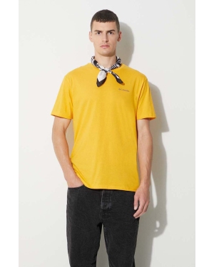 Columbia t-shirt bawełniany North Cascades kolor żółty z nadrukiem 1834041-575