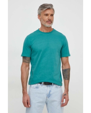 Desigual t-shirt bawełniany WILLOW męski kolor zielony gładki 24SMTK13