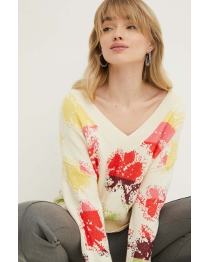 Desigual sweter JOIN damski kolor beżowy lekki 24SWJF37