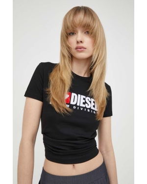 Diesel t-shirt bawełniany damski kolor czarny