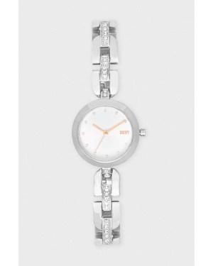 Dkny zegarek damski kolor srebrny