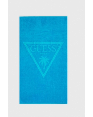 Guess ręcznik bawełniany kolor niebieski