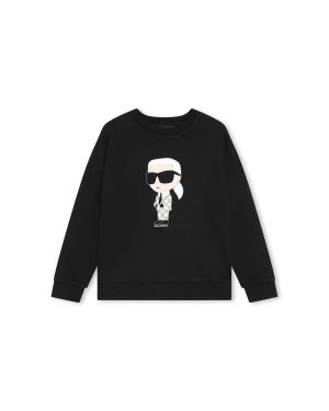 Karl Lagerfeld bluza dziecięca kolor czarny z nadrukiem