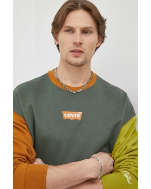 Levi's bluza bawełniana męska kolor zielony z aplikacją