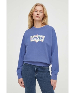 Levi's bluza damska kolor niebieski z nadrukiem