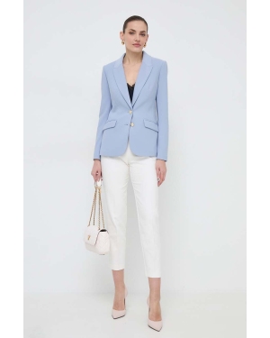 Morgan spodnie damskie kolor beżowy fason cygaretki medium waist